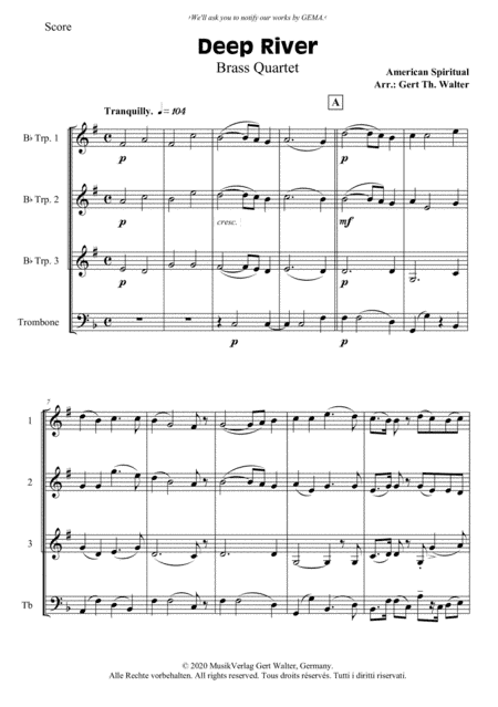 Deep River (arr. Gert Th. Walter)