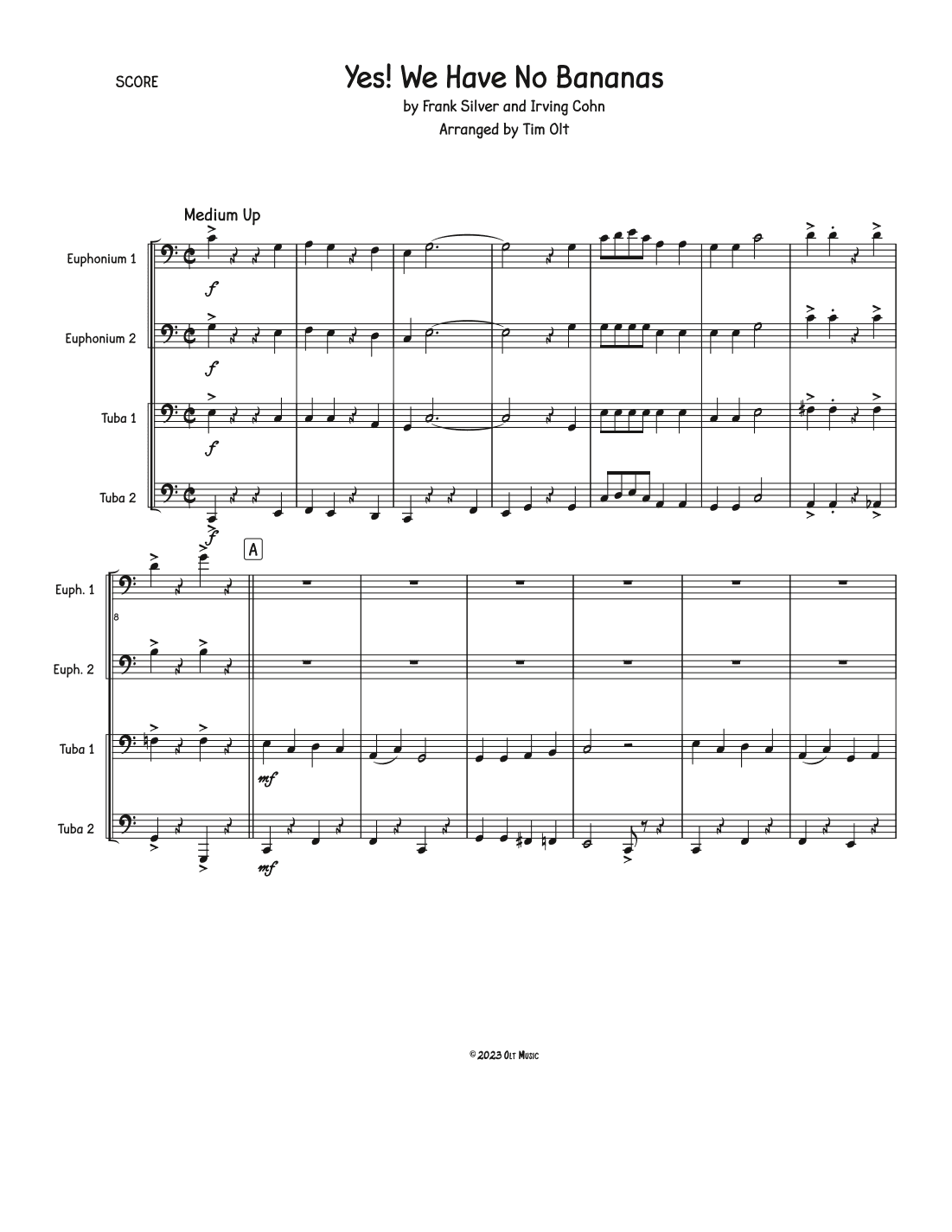 Yes! We Have No Bananas (arr. Tim Olt)