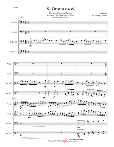 Immanuel CELLO Quartet - ADVANCED (arr. Jeremy Crosmer)