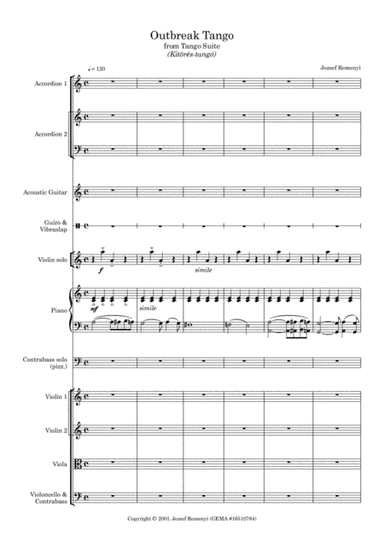 Outbreak Tango (from Tango Suite) - A4 version