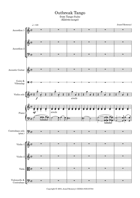 Outbreak Tango (from Tango Suite) - A4 version