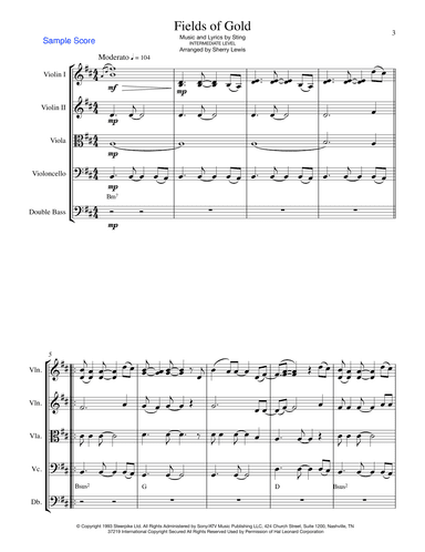 Fields Of Gold (arr. Sherry Lewis)