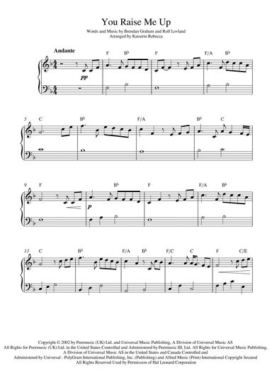 You Raise Me Up (arr. Kaiserin Rebecca)