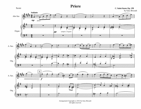 Priere - Opus 158 (arr. Gary Bricault)