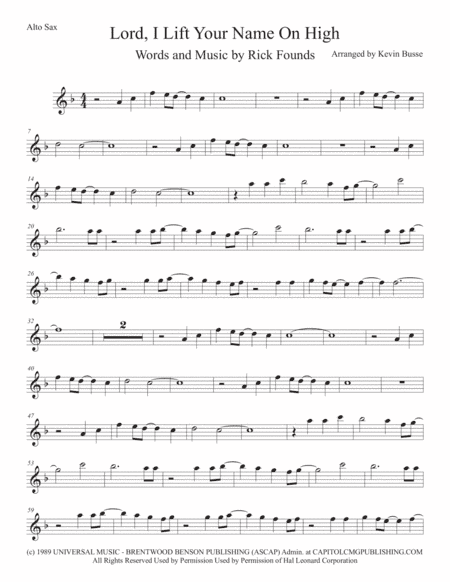 Lord, I Lift Your Name On High (arr. Kevin Busse)