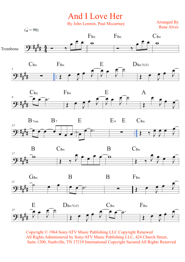 And I Love Her (arr. Rene Alves)