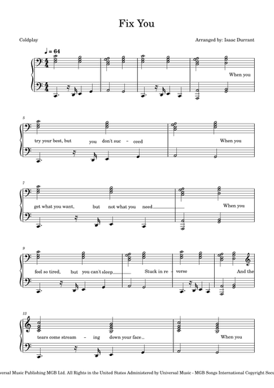 Fix You (arr. Isaac Durrant)