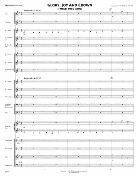 Glory, Joy and Crown (Fairest Lord Jesus) (arr. Tim Waters)