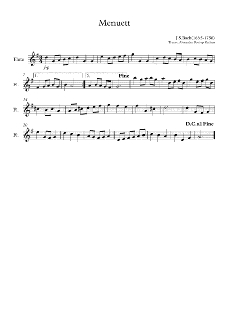 Menuett i G (arr. Alexander Bosrup Karlsen)
