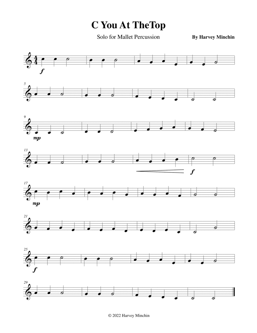 C You At The Top For Solo Mallet Percussion