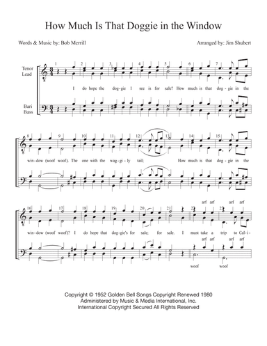 How Much Is That Doggie In The Window (arr. Jim Shubert)