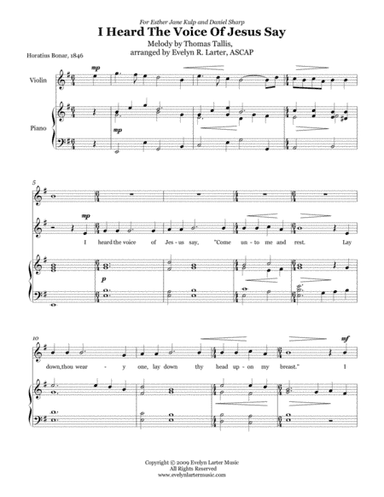 I Heard The Voice Of Jesus Say (arr. Evelyn Larter Music)