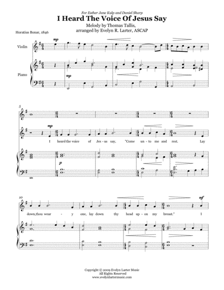 I Heard The Voice Of Jesus Say (arr. Evelyn Larter Music)