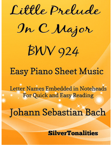 Little Prelude in C Major BWV 924 Beginner Piano Sheet Music (arr. SilverTonalities)