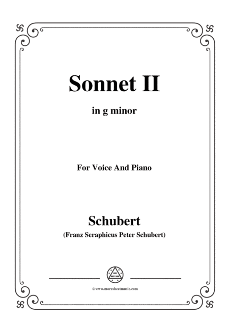Schubert-Sonnet II in g minor,for voice and piano (arr. MSM)