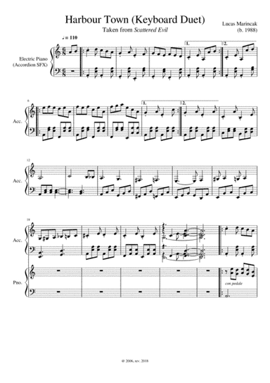 Scattered Evil Soundtrack: Harbour Town (Keyboard Duet)