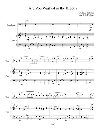 Are You Washed in the Blood? (Trombone Solo with Piano Accompaniment) (arr. B. C. Dockery)