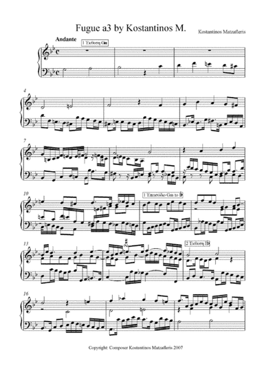 Fugue 3a for Piano