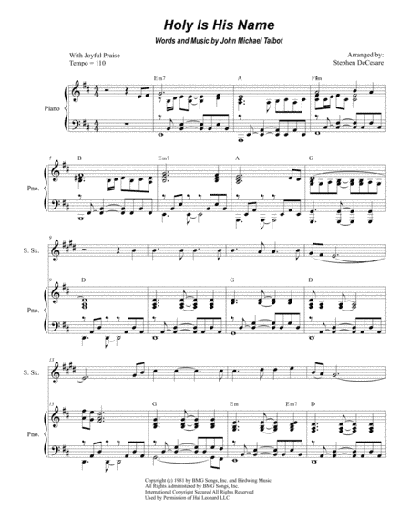 Holy Is His Name (arr. Stephen DeCesare)