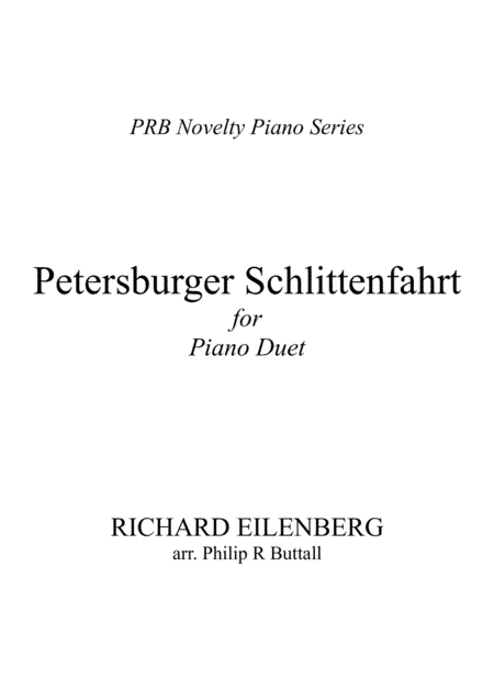 PRB Novelty Piano Series - Petersburger Schlittenfahrt (Eilenberg) [Piano Duet - Four Hands] (arr. PRB Music)