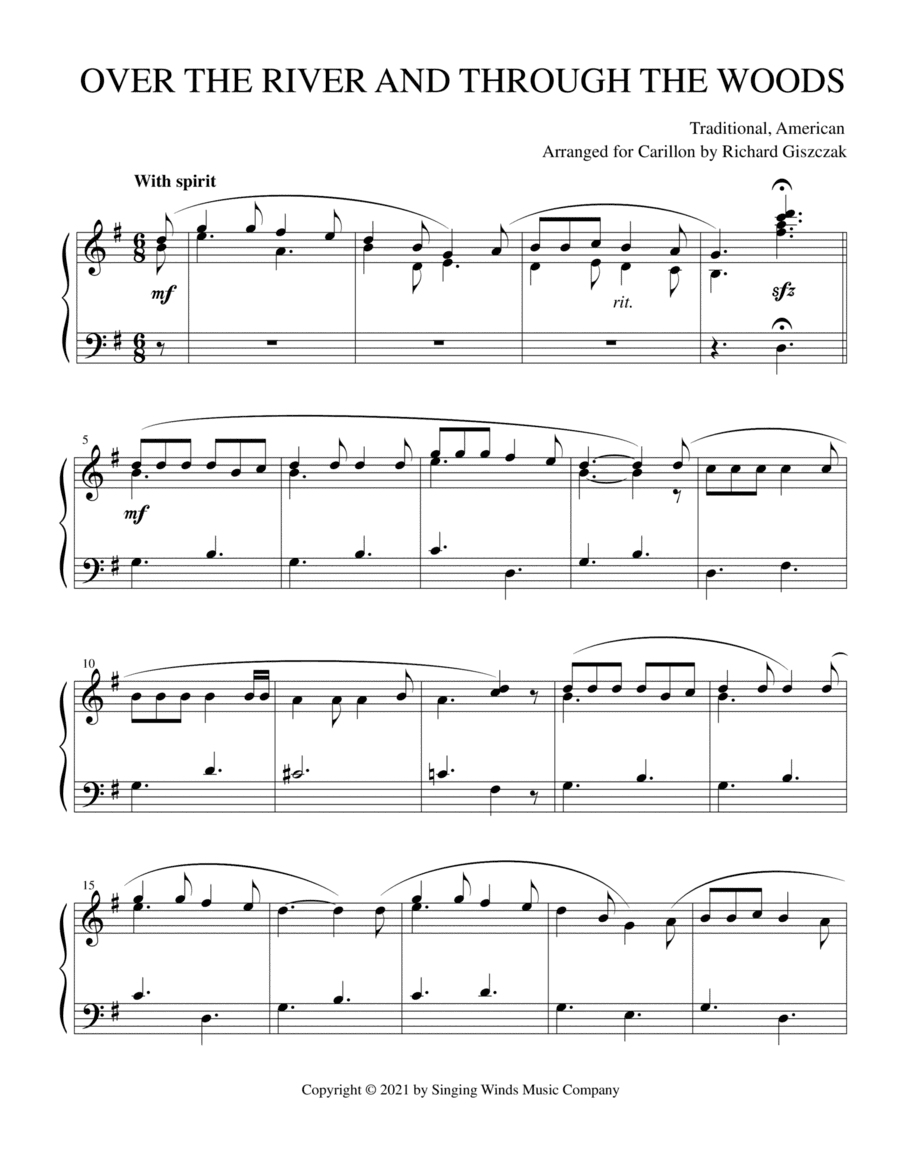 Over the River and Through the Woods (arr. Richard Giszczak)