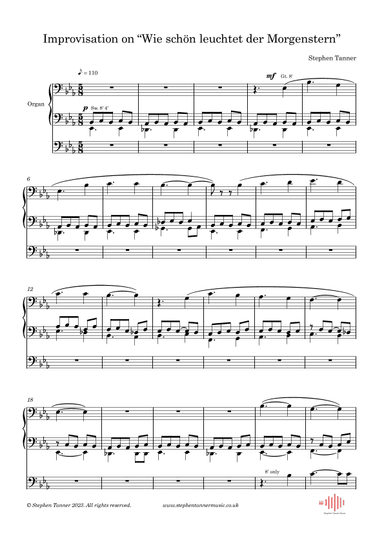 Improvisation on "Wie schön leuchtet der Morgenstern" (How brightly shines the morning star) (arr. Stephen Tanner)