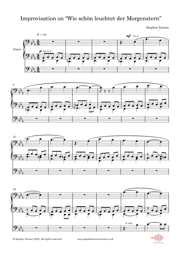 Improvisation on "Wie schön leuchtet der Morgenstern" (How brightly shines the morning star) (arr. Stephen Tanner)