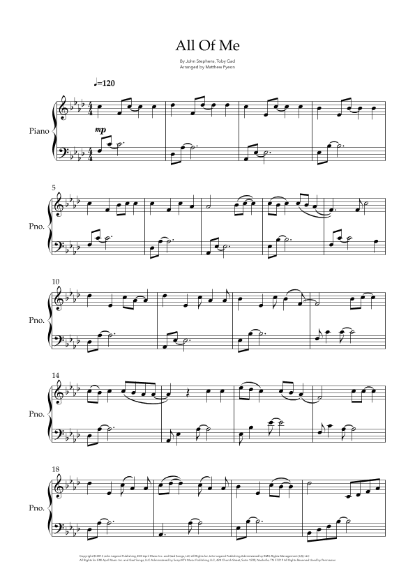 All Of Me (arr. Matthew pyeon)