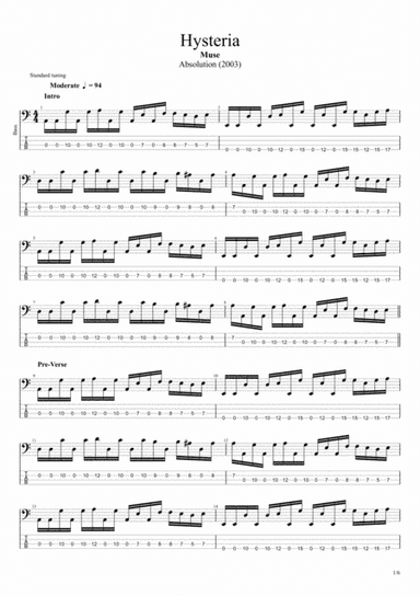 Hysteria (arr. Hugo Neves)
