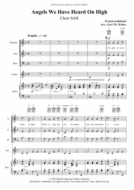 Angels We Have Heard On High (arr. Gert Th. Walter)