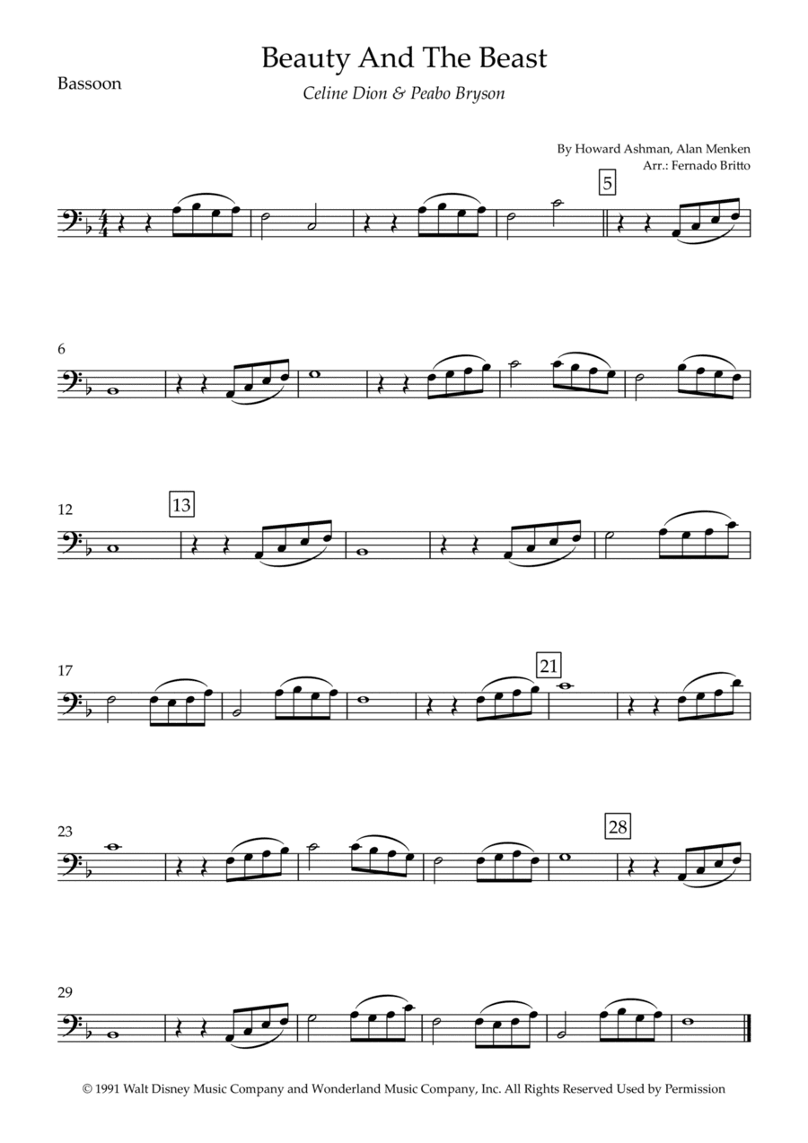 Beauty And The Beast (arr. Fernando Britto)