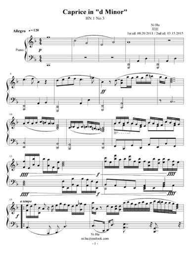 Caprice in d Minor. HN.1 No.3