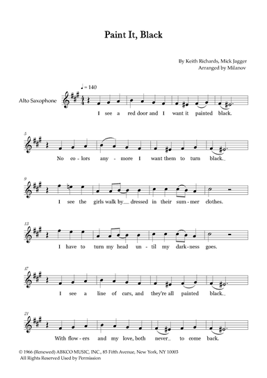 Paint It, Black (arr. Milanov)