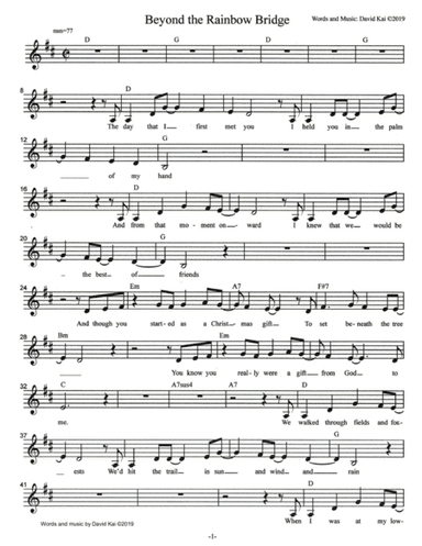 Beyond the Rainbow Bridge (lead sheet)