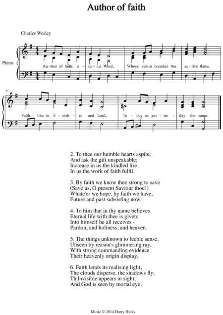 Author of faith. A new tune to a wonderful Charles Wesley hymn.
