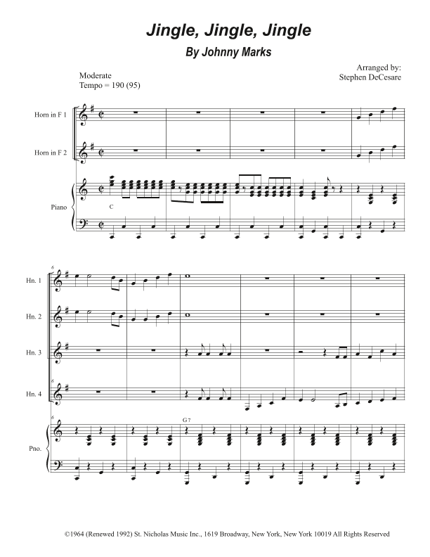 Jingle, Jingle, Jingle (arr. Stephen DeCesare)