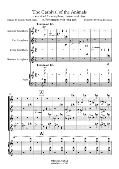 The Carnival of the Animals - 8. Personages with Long Ears (arr. Sam Bateman)