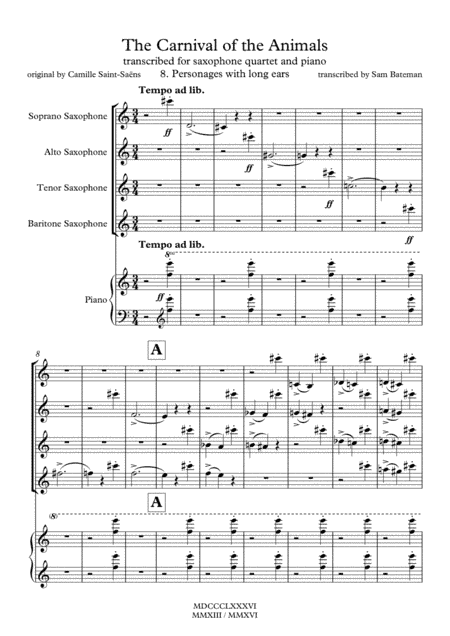 The Carnival of the Animals - 8. Personages with Long Ears (arr. Sam Bateman)