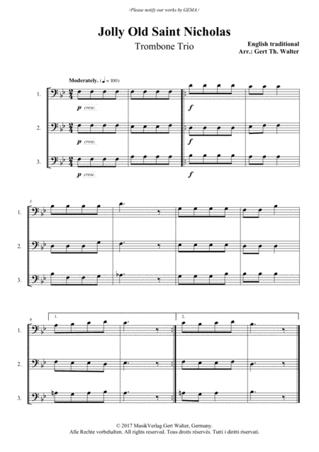 Jolly Old Saint Nicholas (arr. Gert Th. Walter)