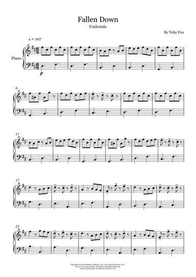 Fallen Down (from Undertale) (arr. Rebeca Goncalves)