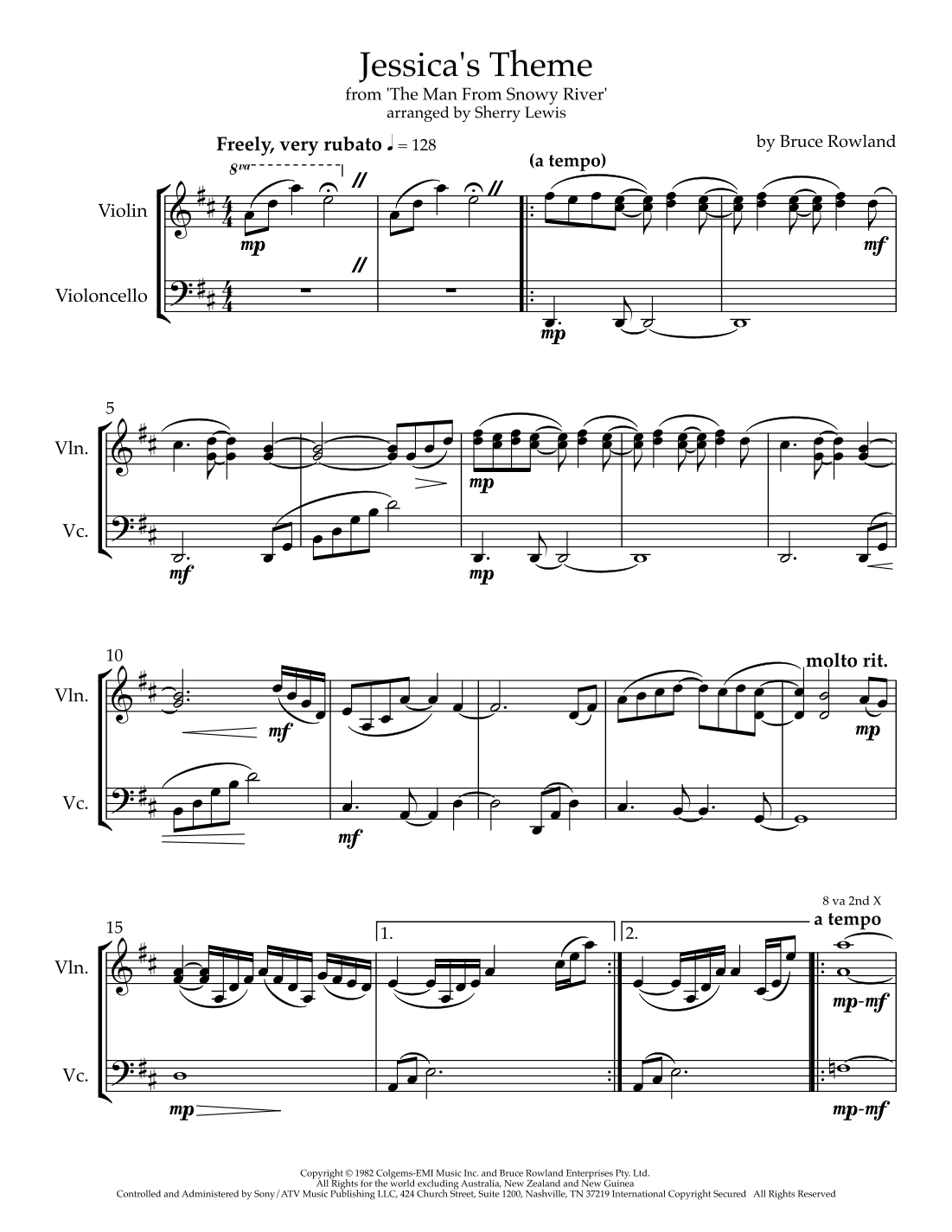 Jessica's Theme (breaking In The Colt) (arr. Sherry Lewis)