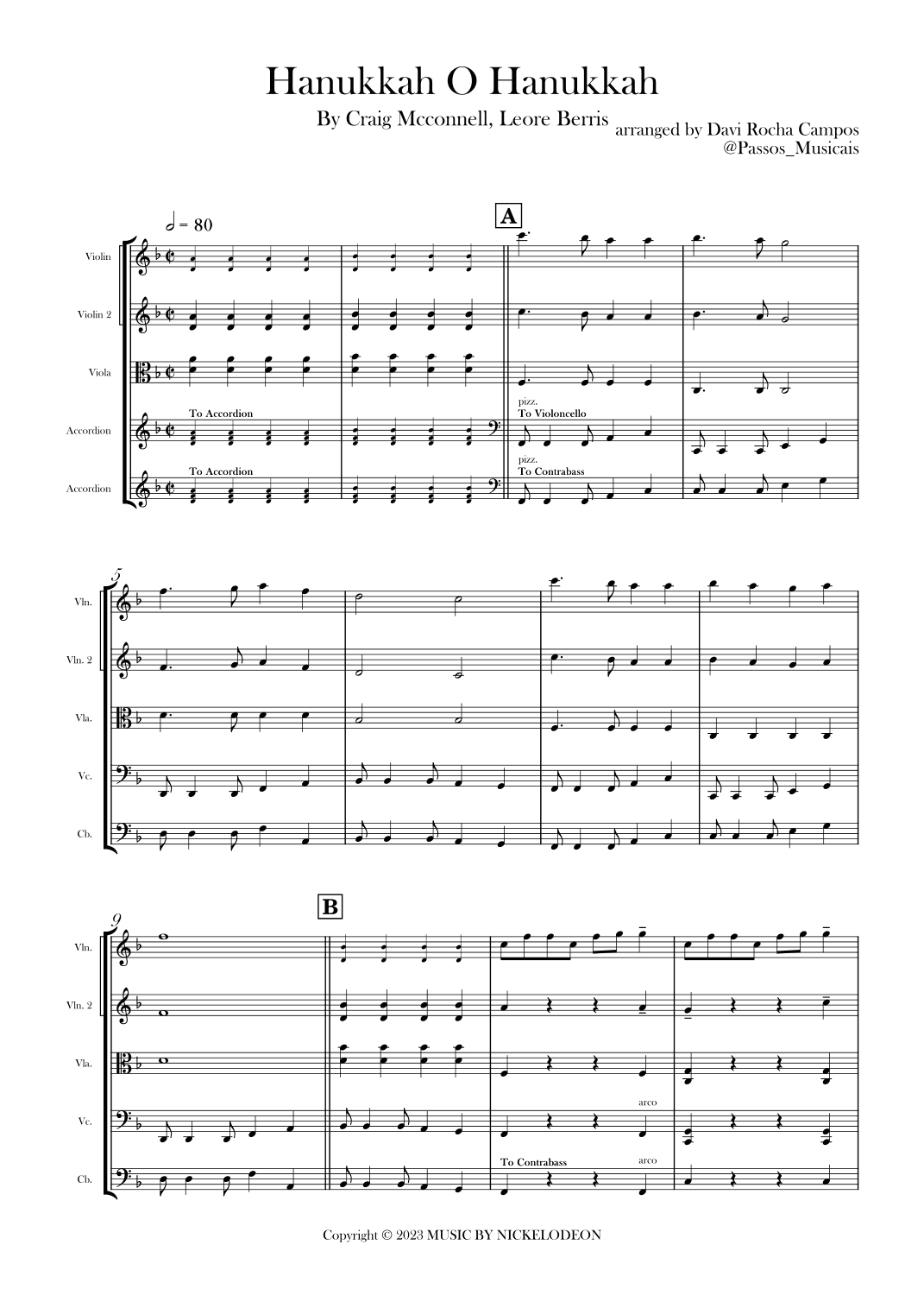 Hanukkah O Hanukkah (arr. Davi Rocha Campos)