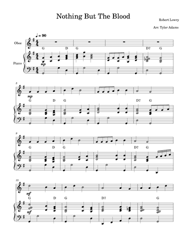 Nothing But The Blood (Oboe Solo and Piano) (arr. Tyler Adams)