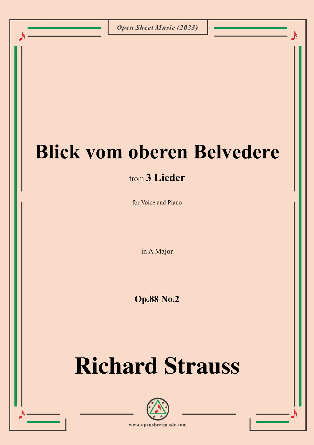 Richard Strauss-Blick vom oberen Belvedere,in A Major (arr. OSM Press)