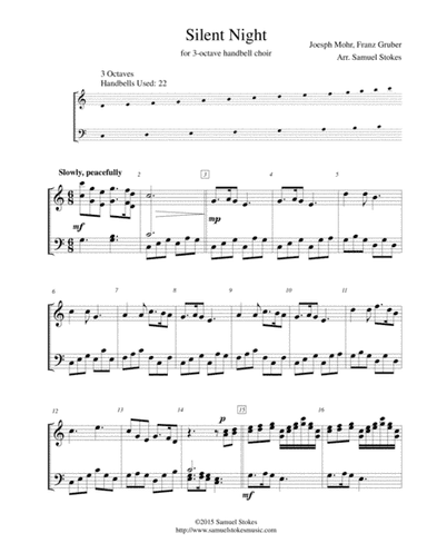 Silent Night - for 3-octave handbell choir (arr. Samuel Stokes)