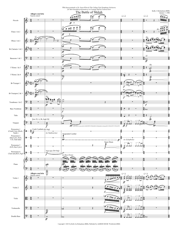The Battle of Shiloh for Full Orchestra