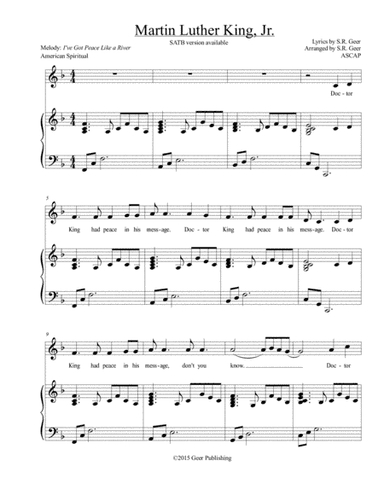 A Tribute Solo in Praise of  Martin Luther King, Jr. (arr. S.R.Geer, ASCAP)