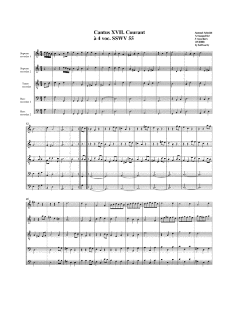 Courant SSWV 55 (arrangement for 5 recorders) (arr. Gil Garty)