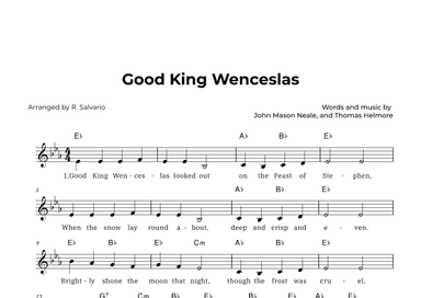 Good King Wenceslas (Key of E-Flat Major) (arr. R. Salvario)
