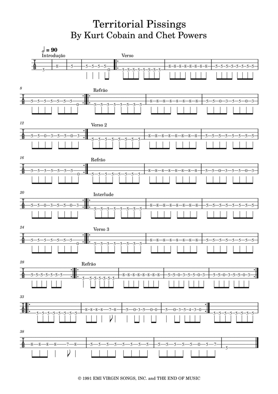 Territorial Pissings (arr. Madelu Lopes)